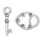 Fechadura T-clasp e chave 30 mm revestida a prata