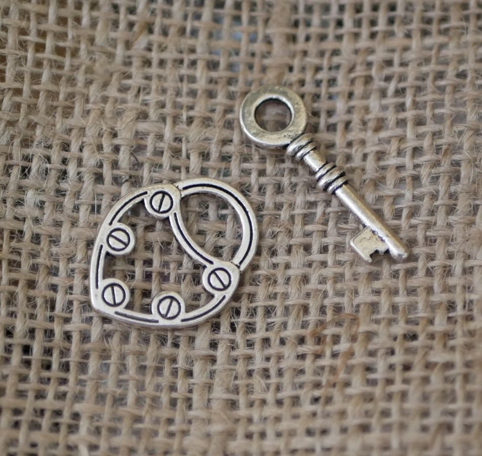 Fechadura T-clasp e chave 30 mm revestida a prata
