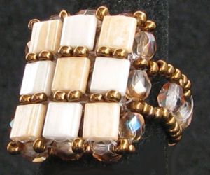 Kit de anéis quadrados Tila Beige