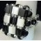 Kit de anéis quadrados Tila Preto e branco