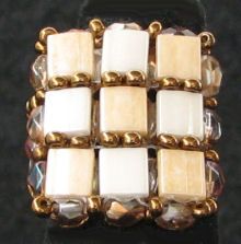Kit de anéis quadrados Tila Beige
