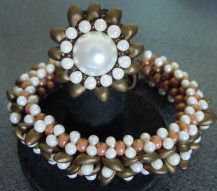 Kit bague Couronne Magatama bronze dor&eacute;