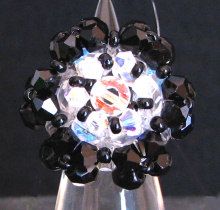 Malte II Ring Kit Preto e Cristal
