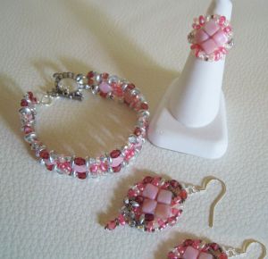 Kit de anéis rosa sedosos