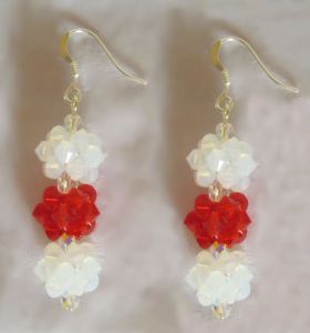 Kit de brincos de Natal vermelho e branco