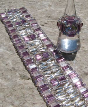 Kit de bracelete Tila &amp; Twist janela Púrpura/prata