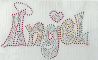 ANJO COM PADRÃO DE FERRO SOBRE RHINESTONE
