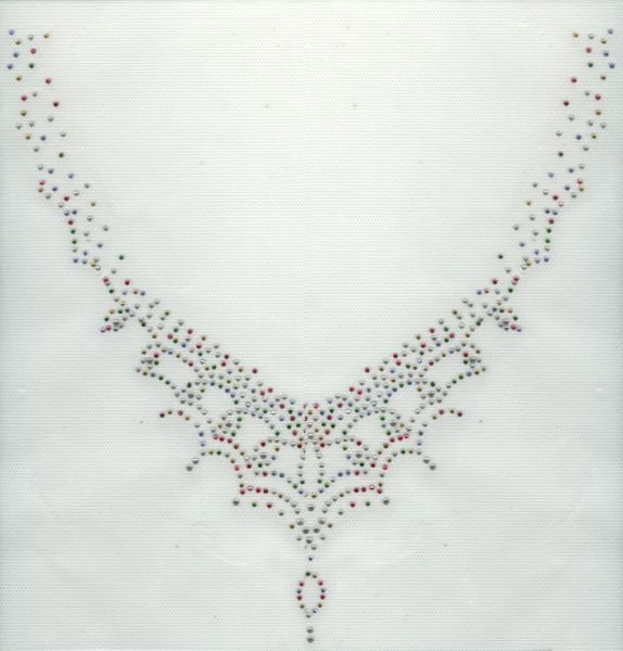 COLAR DE PADRÃO RHINESTONE MULTICOLOR
