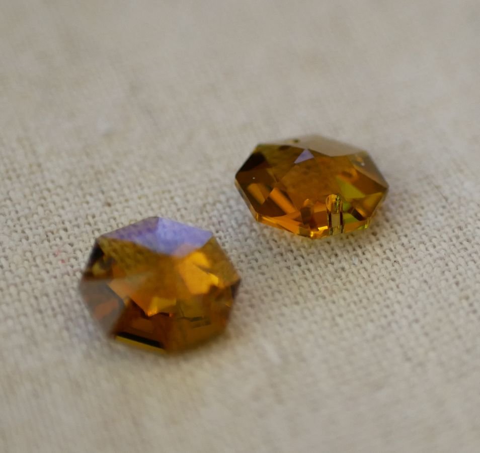 Conector Swarovski Topaz 14mm Octagono de Cristal