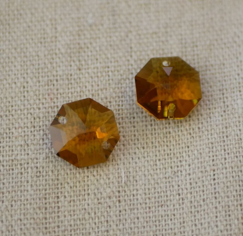 Conector Swarovski Topaz 14mm Octagono de Cristal