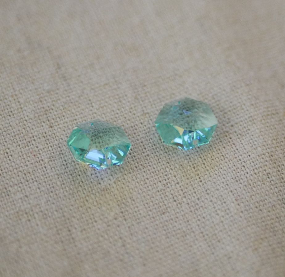 Octagon Swarovski cristal de 14mm CRISTAL AZUL AB