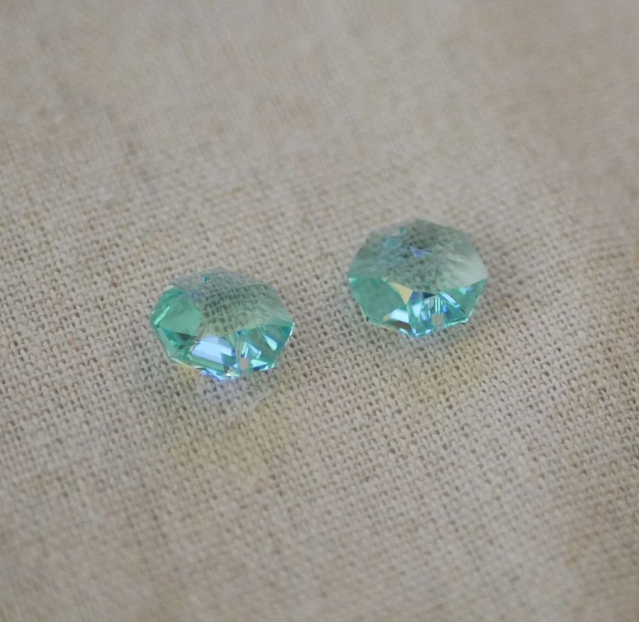 Octagon Swarovski cristal de 14mm CRISTAL AZUL AB