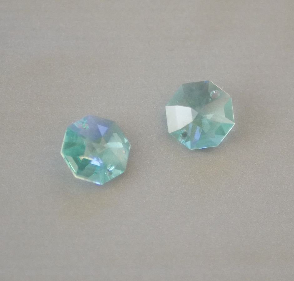 Octagon Swarovski cristal de 14mm CRISTAL AZUL AB