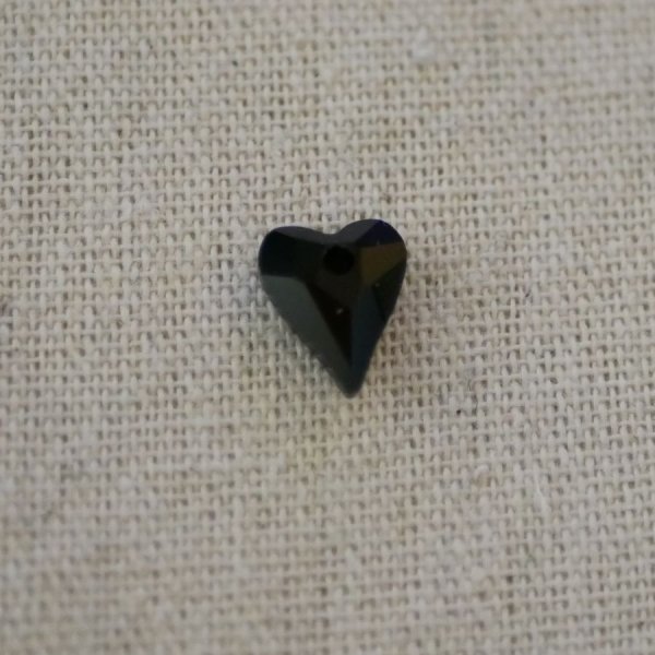 Pingente de Cora&ccedil;&atilde;o Selvagem em Cristal Swarovski 12 mm Jet