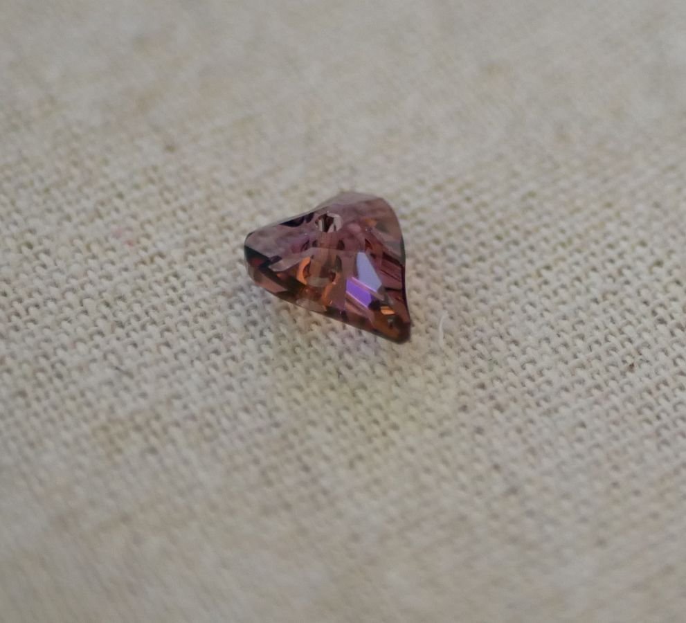 Pingente Coração Swarovski selvagem 12 mm Crystal Antique Pink