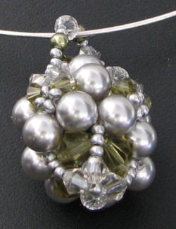 Pingente Swarovski Kit Mauri Khaki &amp; Grey
