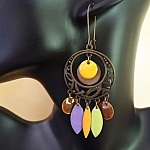 Brincos Longos de Lantejoulas Bo&eacute;mias