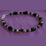 Pulseira Agates Preto &amp; Cristal Swarovski 