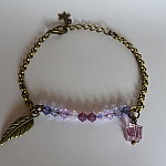 Bracelete de corrente fina de bronze Violeta