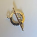 Anel plano em T-Clasp 17 mm revestido a prata 