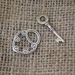 Fechadura T-clasp e chave 30 mm revestida a prata