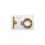 T-Clasp redondo 15mm banhado a ouro