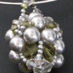 Pingente Swarovski Kit Mauri Khaki &amp; Grey