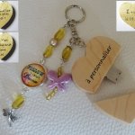 Chaveiro Chaveiro coração usb chave para gravar Cabochon &amp; borboleta