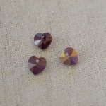 Swarovski Crystal Heart Pendant 11 mm Sombra Lil&aacute;s de Cristal