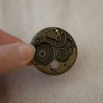 Medalhão redondo de bronze Steampunk 