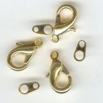 Conjunto de fecho de lagosta banhado a ouro x3