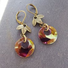 Brincos Swarovski Lilás Boémio