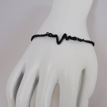 Ondas com desenho de pulseira fina preta
