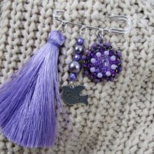 Broche de Amizade Púrpura com Pompon 