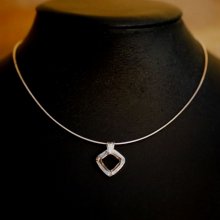 Colar de prata pingente Swarovski Cosmic Square