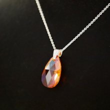 Colar de prata pendente Swarovski Tear Copper
