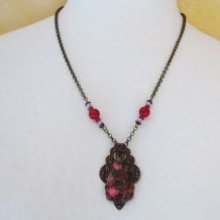Fuchsia Jasper Pingente em patina print