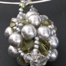 Pingente Swarovski Kit Mauri Khaki &amp; Grey