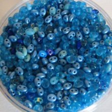 Contas gémeas Misturar azul turquesa x 10 gr