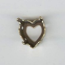 Ajuste do coração 11x10mm ouro antigo