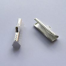 Pontas de grampo prata 20 mm x 2